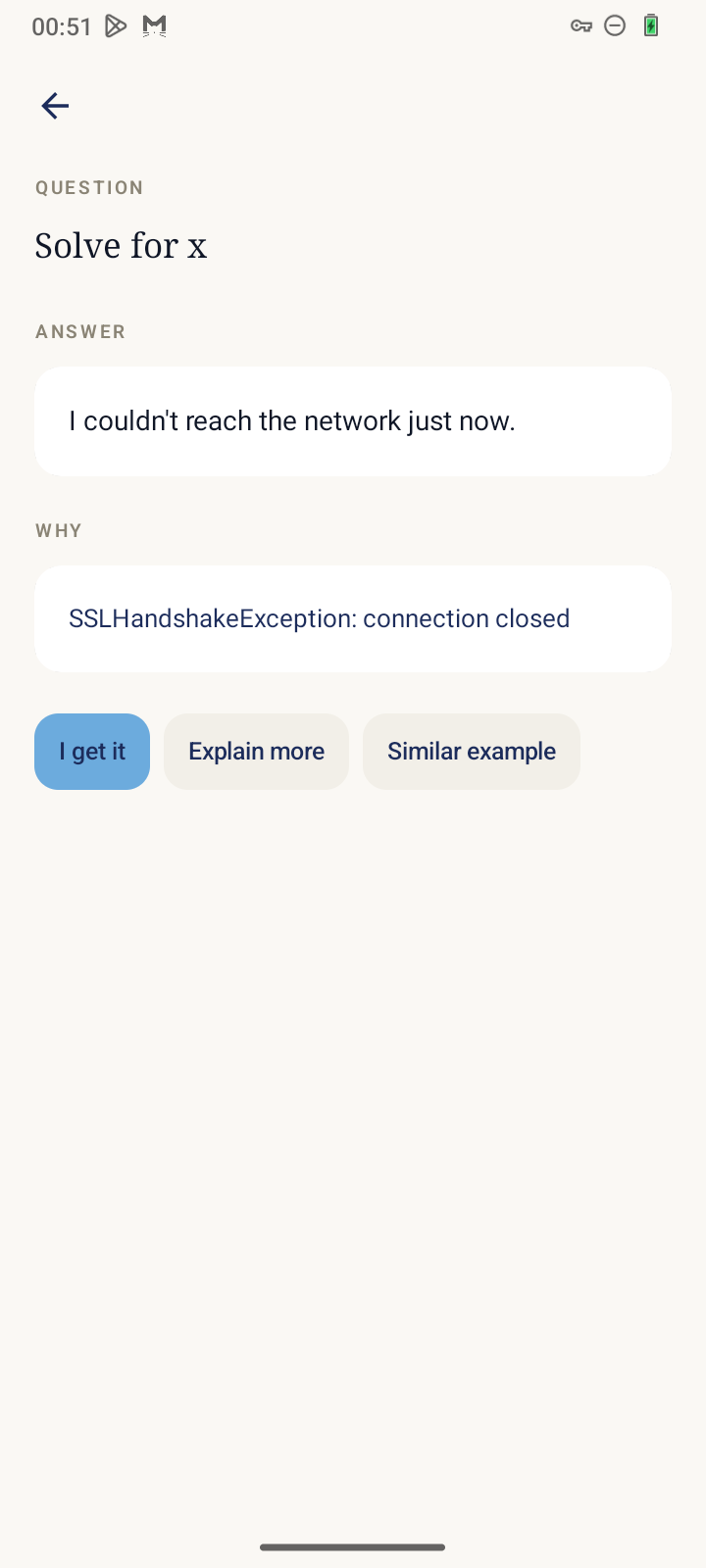 Text question flow on device